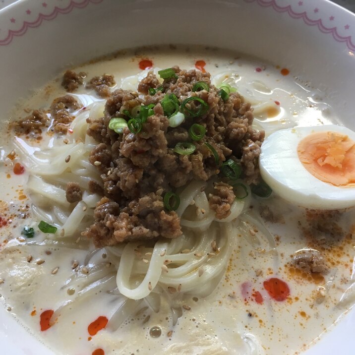 肉味噌であったか豆乳うどん